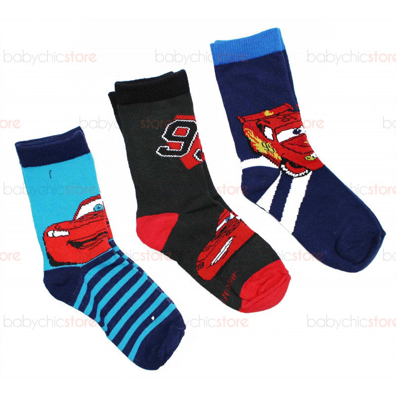 Set of 3 Pairs of Cars Socks - 31/34