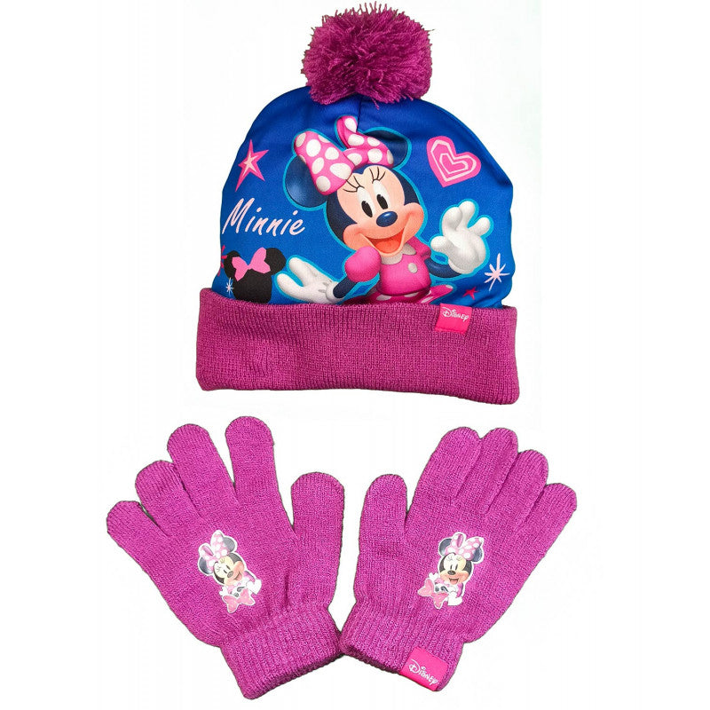 Minnie Mouse Purple Hat and Gloves Set