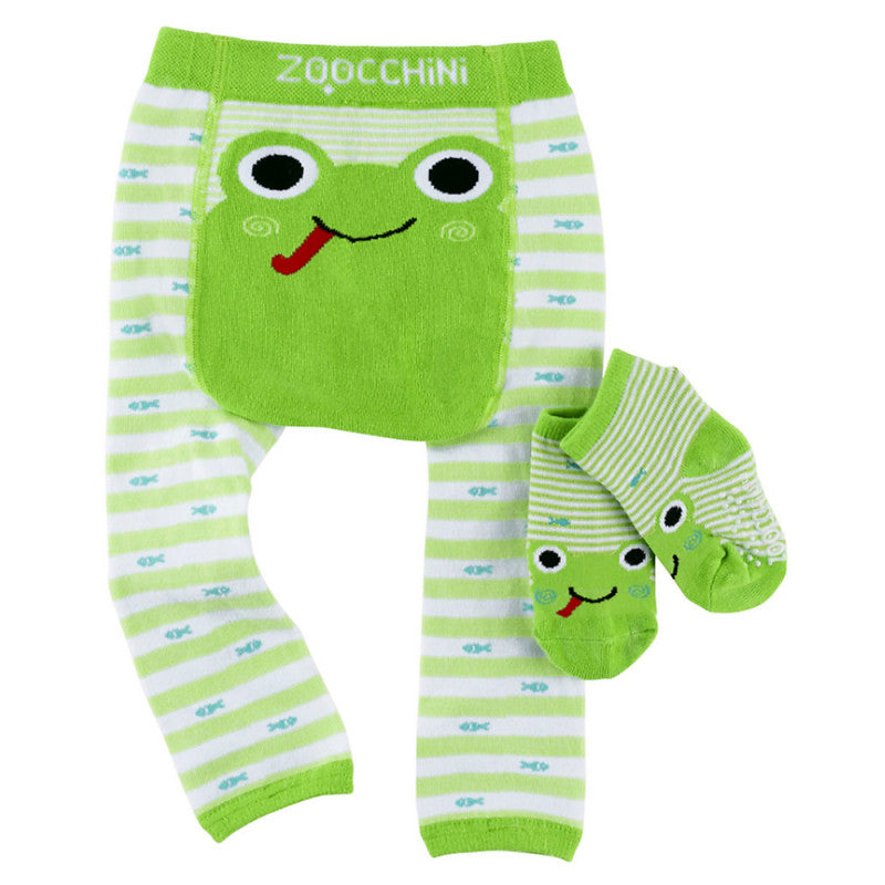 Anti-Slip Leggings and Socks Set - Frog 12-18 Months