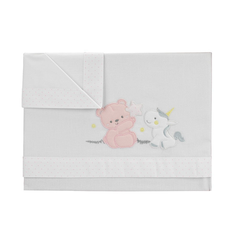 Unicorn Cot Bedding Set - Pink