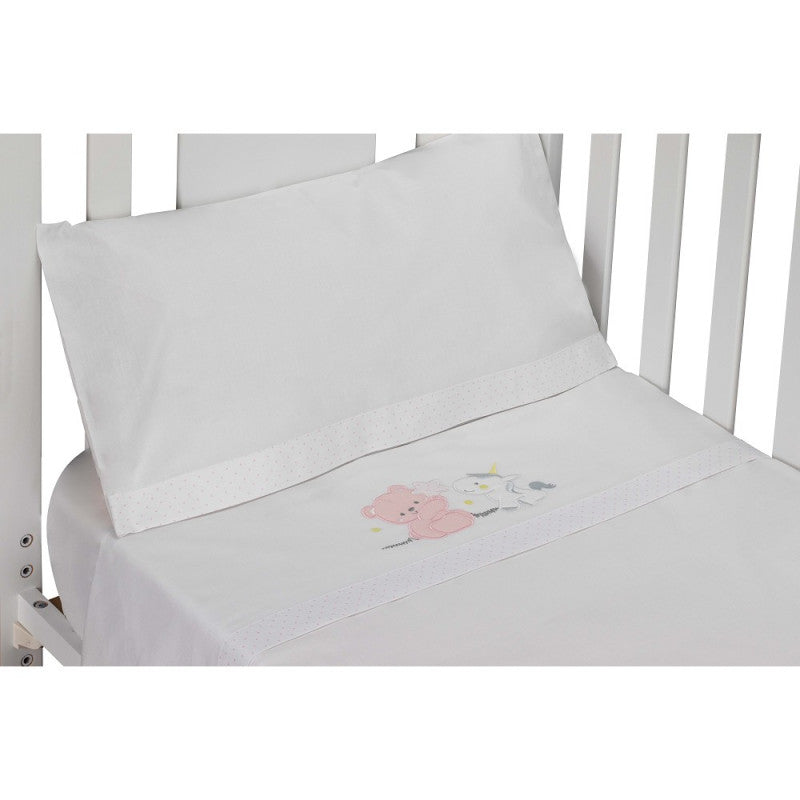 Unicorn Cot Bedding Set - Pink