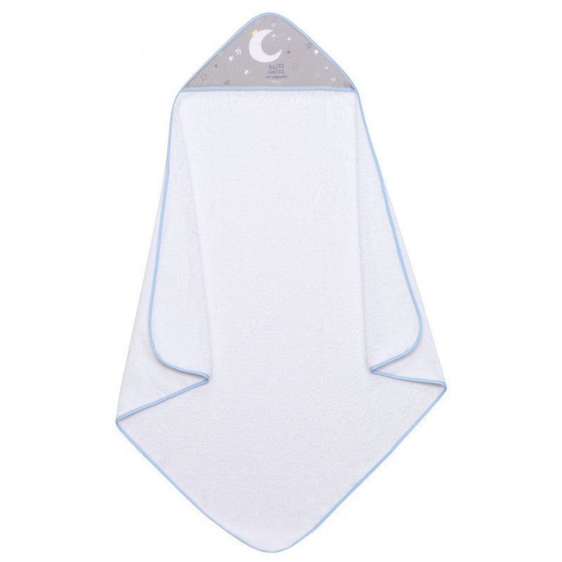 Peignoir Luna Baby - Blanc/Bleu Clair