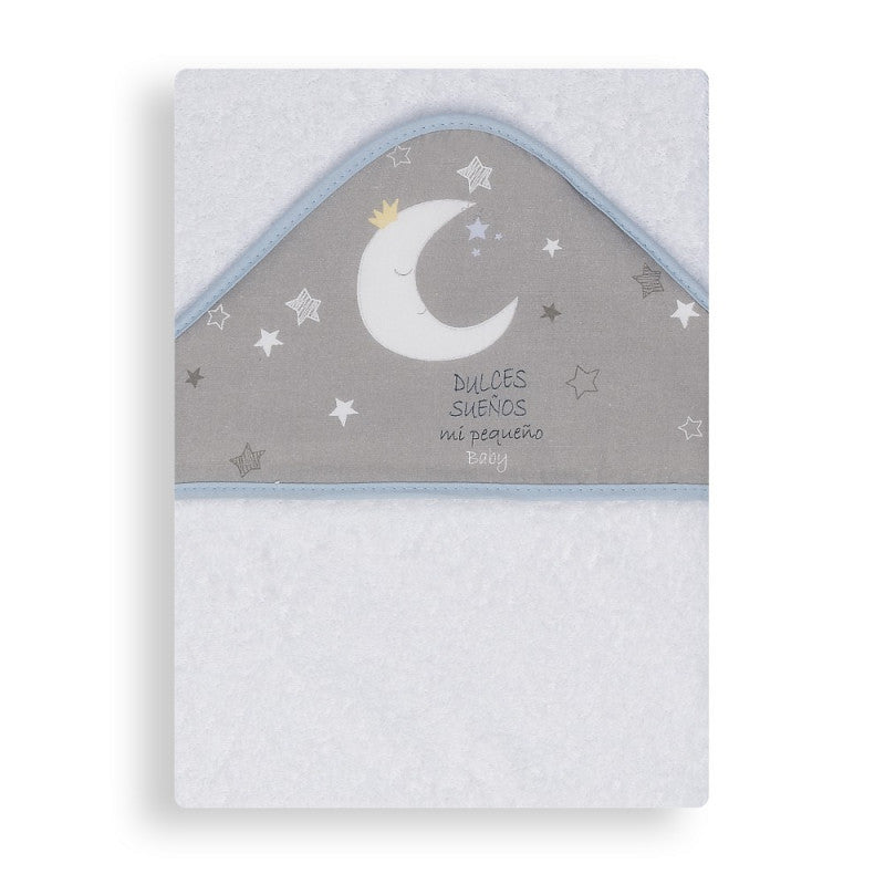 Baby Robe Luna - White/Light Blue