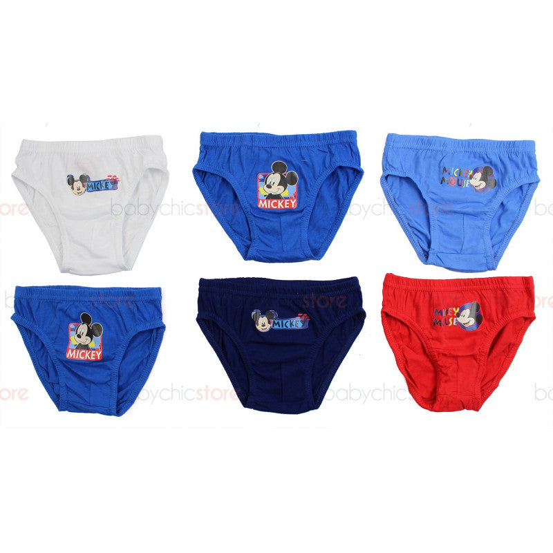 6-Pack Mickey Mouse Briefs - 2/3 Years