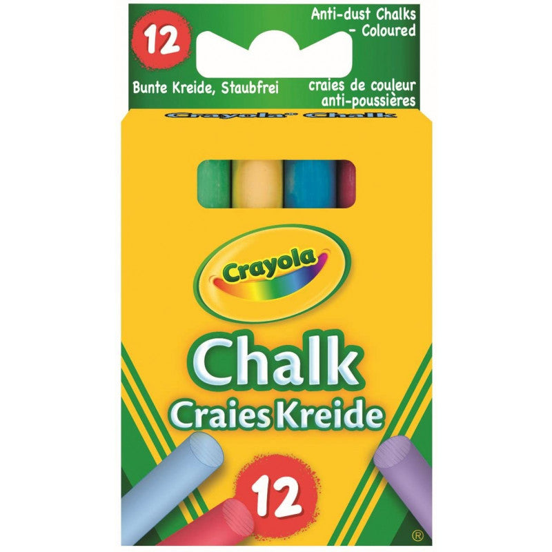 12 Crayola Anti-Dust Coloured Chalks
