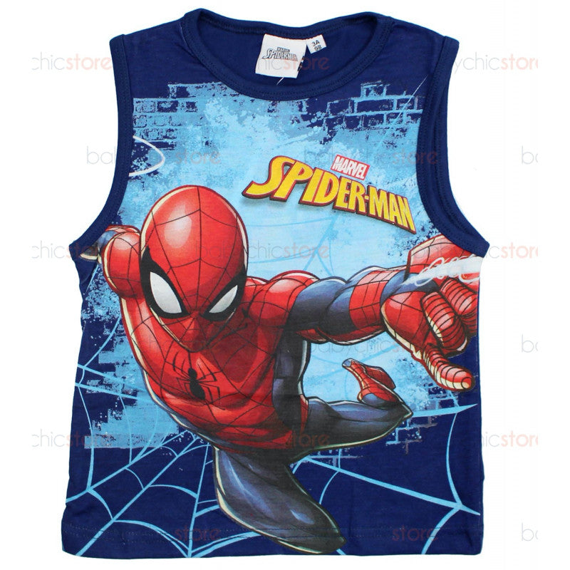 Spiderman Blue Tank Top - Age 8