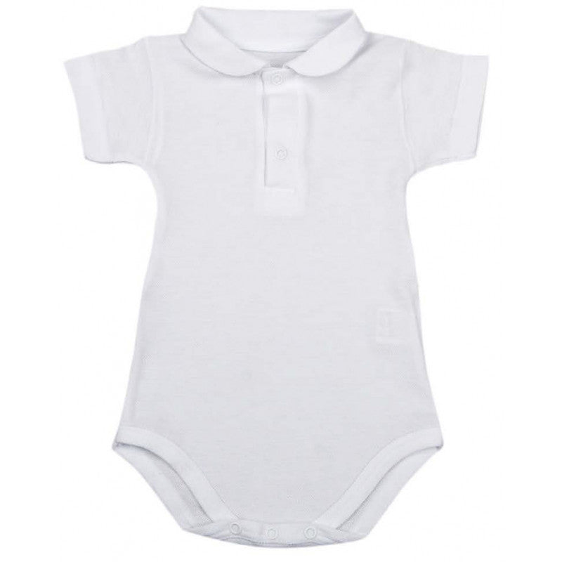 Newborn Short-Sleeve Polo Bodysuit - 3 Months