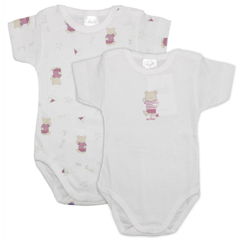 Set of 2 Pink Bear Bodysuits - 24 Months