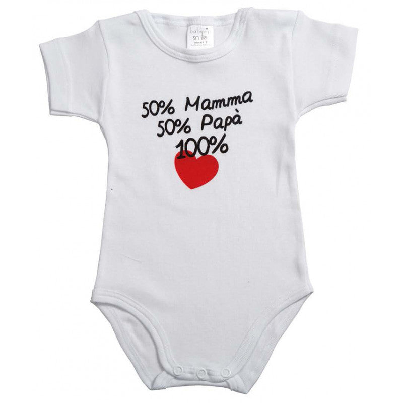 Newborn Short-Sleeve Bodysuit - 50% Mom and 50% Dad