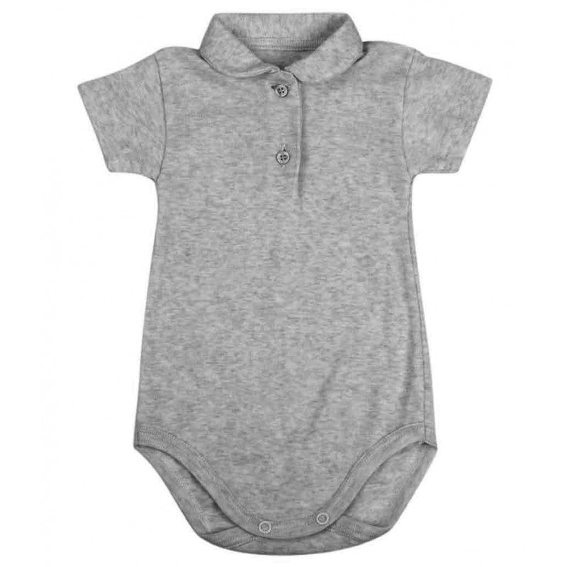 Newborn Polo Bodysuit - Grey