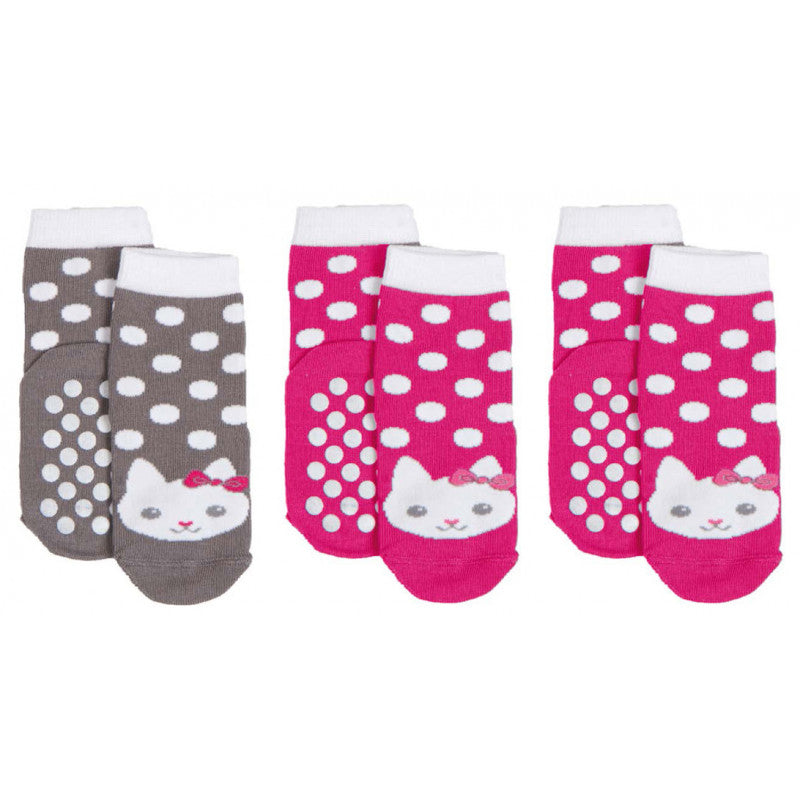 3 Pairs Kitten Anti-slip Socks - 28|30