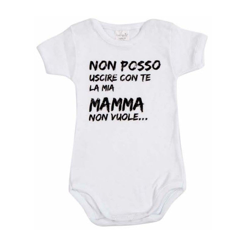 Babygrow - I can't go out with you, my Mummy won't let me - 12 Months