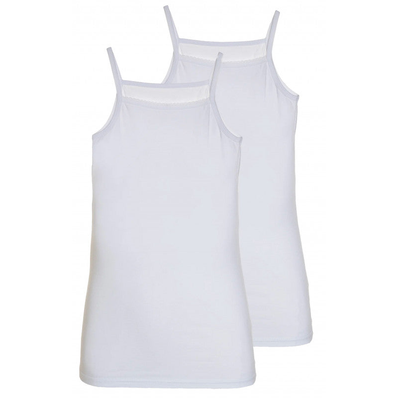 2 Girls' Stretch Cotton Camisole Vests - 2-3 Years