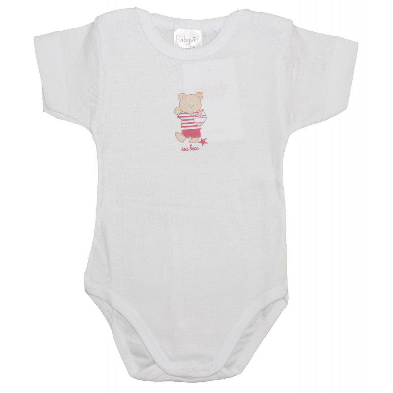 2-Piece Pink Bear Bodysuit Set - 3 Months