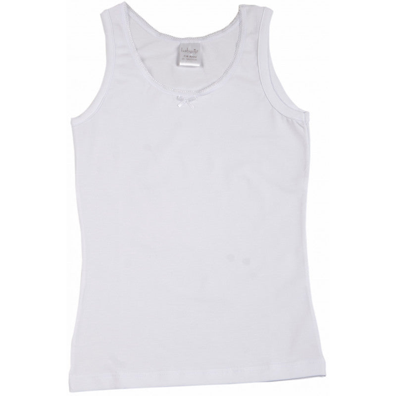 2 Girls' Wide-Strap Vests in Stretch Cotton - 4-5 Years