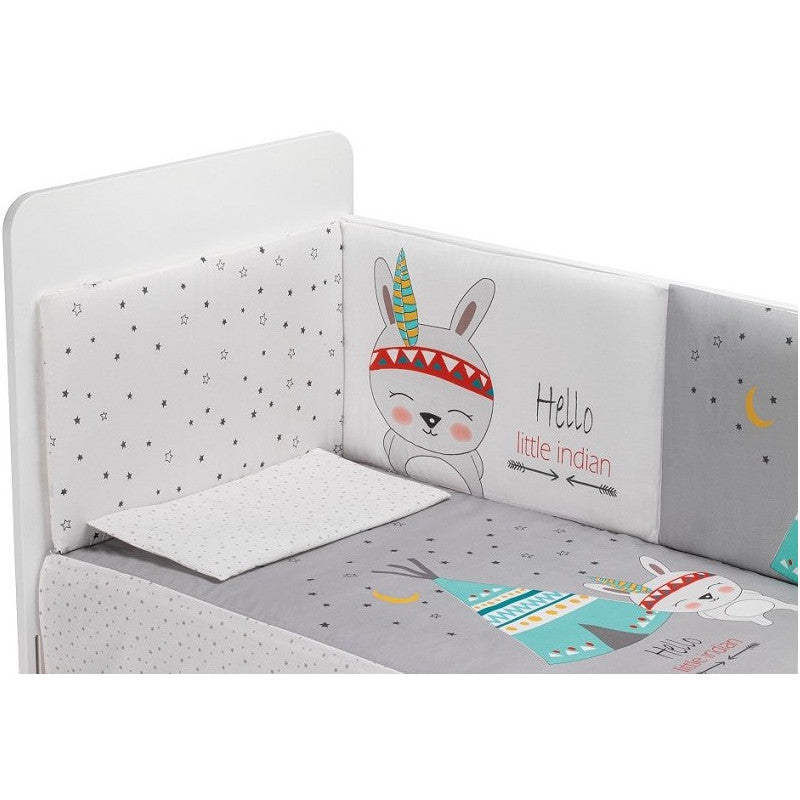 Duvet and Bumper Set for Cot - Little Indian Grey