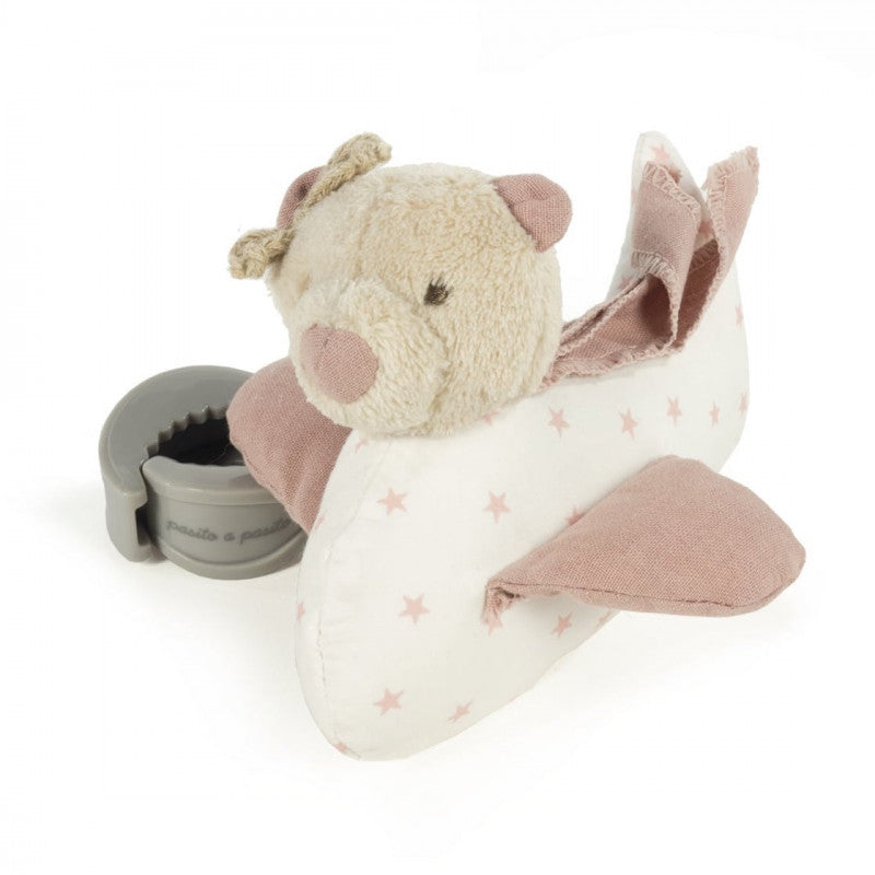 Ours en peluche musical en avion - Rose