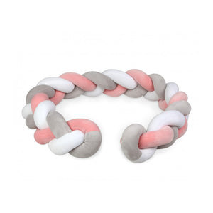 Réducteur de tresse pour lit bébé - Rose / Gris