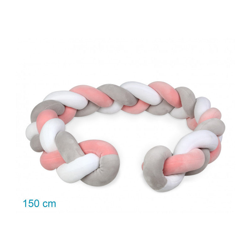 Réducteur de tresse pour lit bébé - Rose / Gris - 3