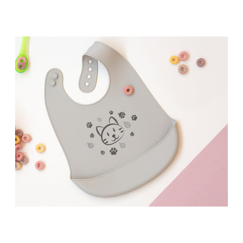 Kiokids - Bavoir en silicone - Gris