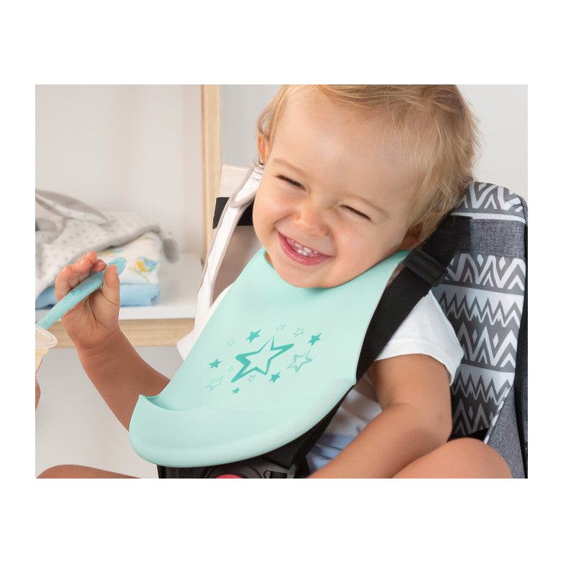 Kiokids - Bavoir Silicone - Bleu Clair
