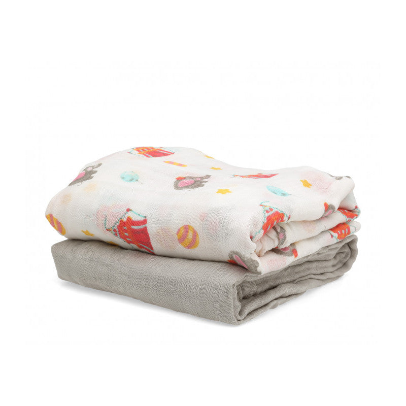 Kiokids - Set 2 Mousseline de Coton - Gris