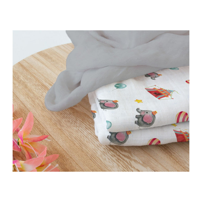 Kiokids - Set 2 Mousseline de Coton - Gris