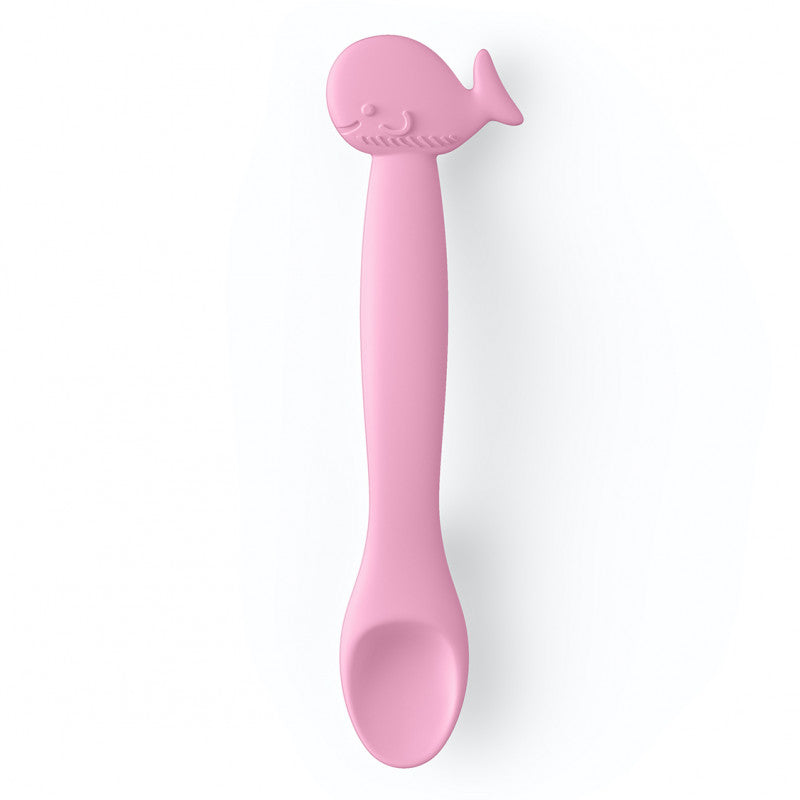 Cuillère En Silicone Pour Bébé +4 Mois - Rose