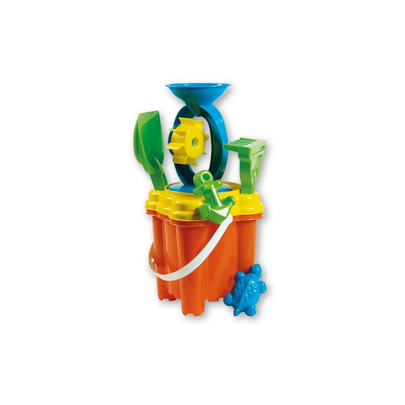 Ensemble de plage avec moulin