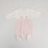 Barboteuse Chenille Broderie Rose 6/9 Mois