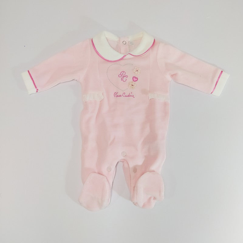 Pierre Cardin Barboteuse Chenille Rose 3/6