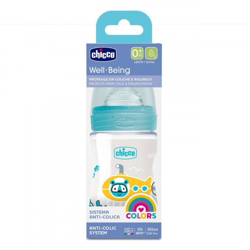 Bouteille de bien-être à débit lent en plastique bleu clair